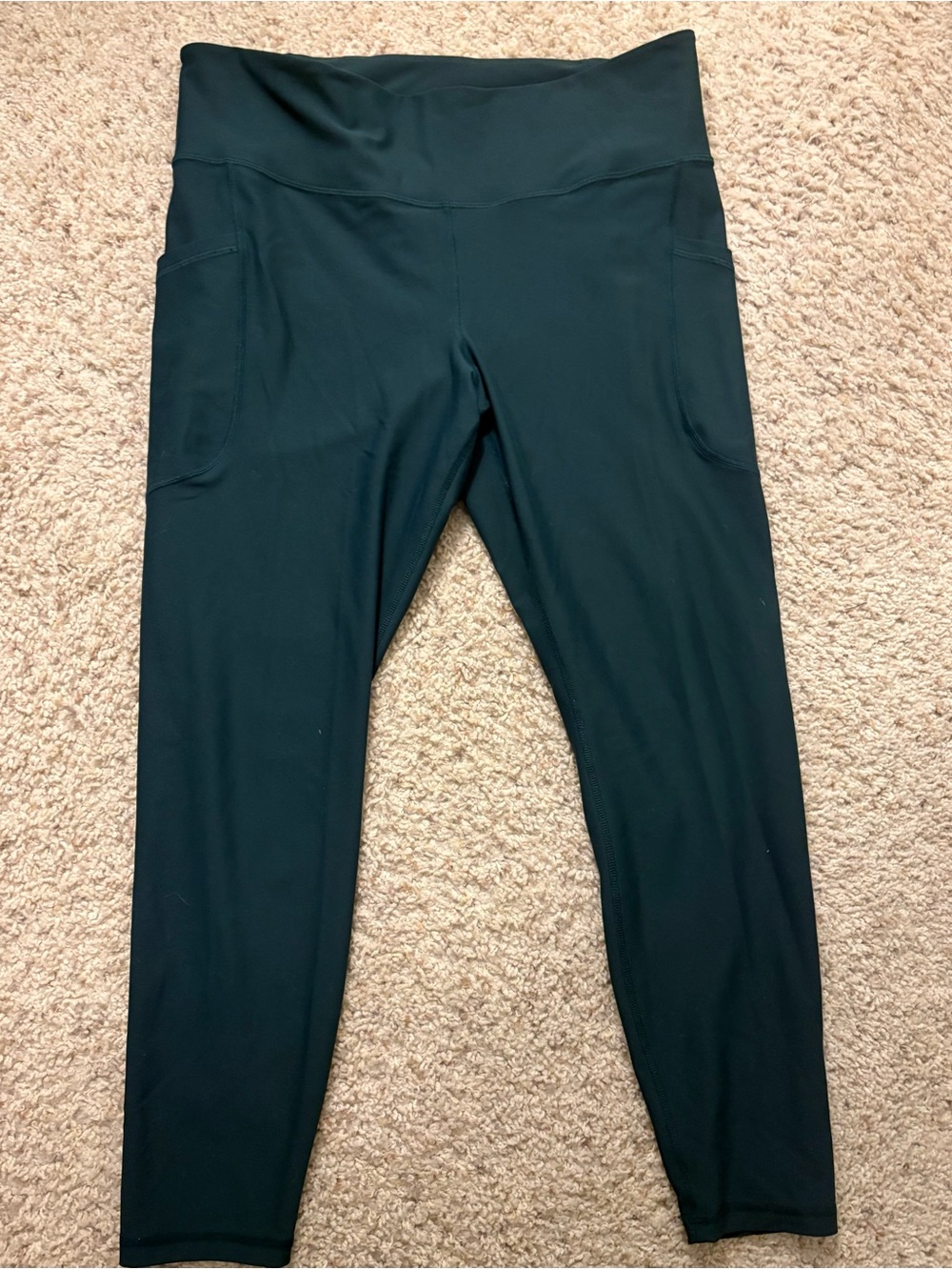 Old Navy Dark Green High-Waist Leggings with Side Pockets